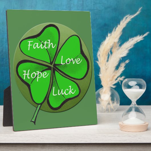 Vier-Leaf Clovers-Faith Liebe Hope Luck - Bibel Fotoplatte (Seite)