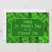 Vier Leaf Clovers Happy St Paddys Day Card Einladung (Vorderseite)