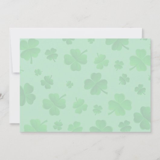 Vier Leaf Clovers Happy St Paddys Day Card Einladung (Rückseite)