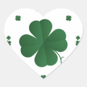 Vier Leaf Clovers Herz-Aufkleber (Vorderseite)