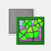 Vier Leaf Clovers Magnet (Vorderseite/Rückseite)