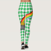 Vier leaf Clovers Pot aus Goldrennbogen Leggings (Rückseite)