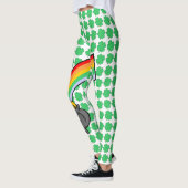 Vier leaf Clovers Pot aus Goldrennbogen Leggings (Links)