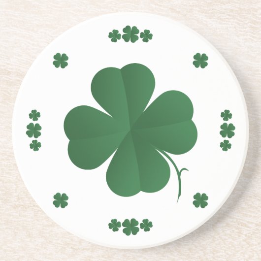 Vier Leaf Clovers Sandstein Untersetzer (Vorne)