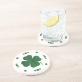 Vier Leaf Clovers Sandstein Untersetzer (Seite)