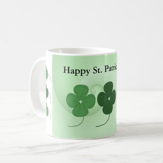 Vier Leaf Clovers St. Patrick's Day Kaffeetasse (Vorderseite Links)