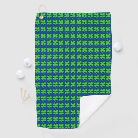 Vier Leaf Clovers St. Patrick's Day Lucky Blue Golfhandtuch (Insitu)