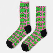 Vier Leaf Clovers St. Patrick's Day Lucky Pink Socken (Linkes Detail)