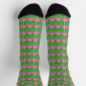 Vier Leaf Clovers St. Patrick's Day Lucky Pink Socken (Oben)