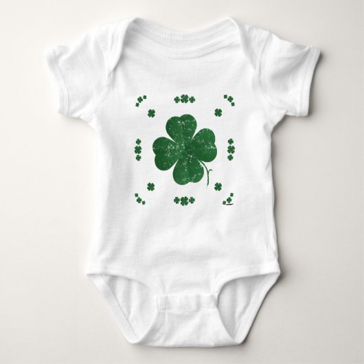 Vier Leaf Clovers - Vintager Stil Baby Strampler (Vorderseite)