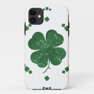 Vier Leaf Clovers - Vintager Stil iPhone 11 Hülle
