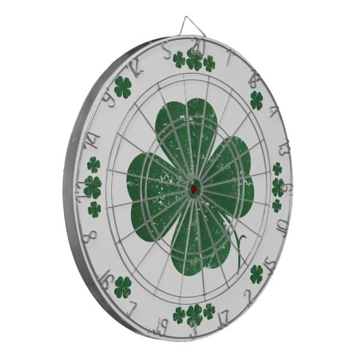 Vier Leaf Clovers - Vintager Stil Dartscheibe (Vorderseite Links)