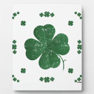 Vier Leaf Clovers - Vintager Stil Fotoplatte