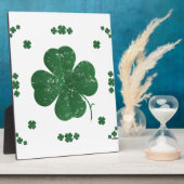 Vier Leaf Clovers - Vintager Stil Fotoplatte (Seite)