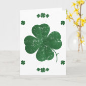 Vier Leaf Clovers - Vintager Stil Karte (Gelbe Blume)