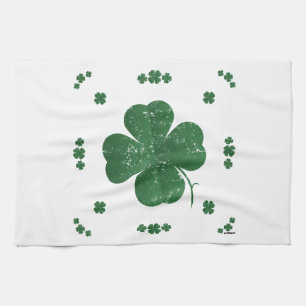 Vier Leaf Clovers - Vintager Stil Küchentuch