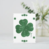Vier Leaf Clovers - Vintager Stil Postkarte (Stehend Vorderseite)