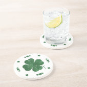 Vier Leaf Clovers - Vintager Stil Sandstein Untersetzer (Seite)