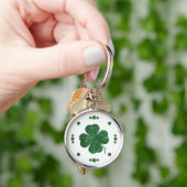Vier Leaf Clovers - Vintager Stil Schlüsselanhänger (Hand)