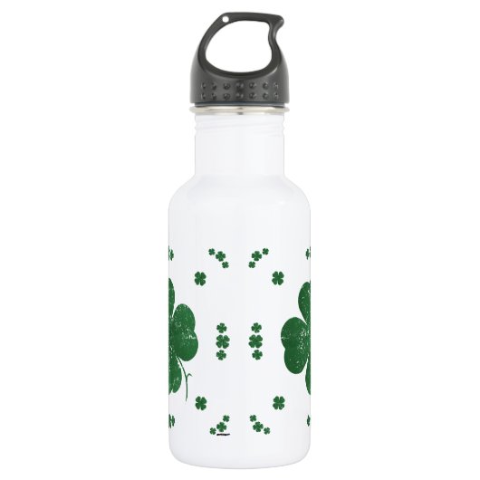 Vier Leaf Clovers - Vintager Stil Trinkflasche (Vorderseite)
