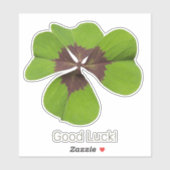 Vier Leaf Lucky Clover St Patricks Day Viel Glück Aufkleber (Blatt)