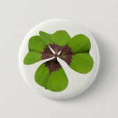 Vier Leaf Lucky Clover St Patricks Day Viel Glück Button (Vorderseite)
