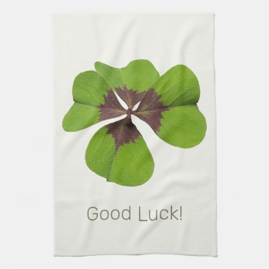 Vier Leaf Lucky Clover St Patricks Day Viel Glück Geschirrtuch (Vertikal)
