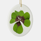 Vier Leaf Lucky Clover St Patricks Day Viel Glück Keramik Ornament (Rechts)