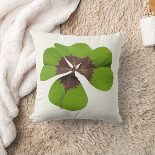 Vier Leaf Lucky Clover St Patricks Day Viel Glück Kissen (Decke)