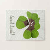 Vier Leaf Lucky Clover St Patricks Day Viel Glück Puzzle (Horizontal)