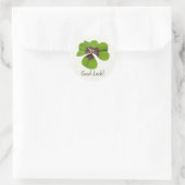 Vier Leaf Lucky Clover St Patricks Day Viel Glück Runder Aufkleber (Tasche)