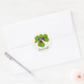 Vier Leaf Lucky Clover St Patricks Day Viel Glück Runder Aufkleber (Umschlag)