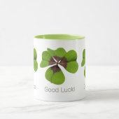 Vier Leaf Lucky Clover St Patricks Day Viel Glück Tasse (Zentrum)