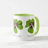 Vier Leaf Lucky Clover St Patricks Day Viel Glück Tasse (VorderseiteRechts)