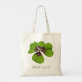 Vier Leaf Lucky Clover St Patricks Day Viel Glück Tragetasche (Rückseite)