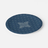 Vier Leaf Rosette Luftwaffe Blaues Foulardmuster Pappteller (Schrägansicht)