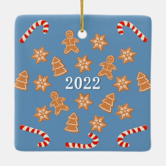 Vier Lebkuchengewächse Keramikornament (Rückseite)