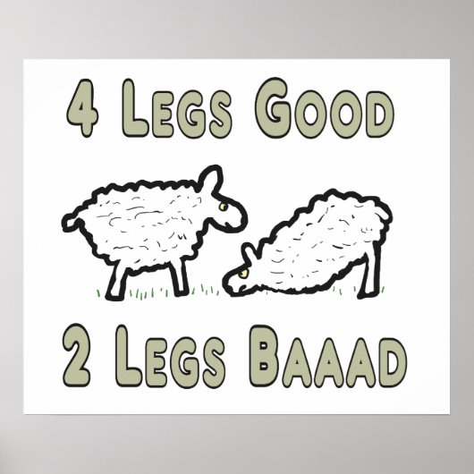 Vier Legs guter Funny Sheep Puff Poster (Vorne)