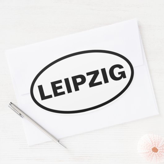VIER Leipzig Ovaler Aufkleber (Umschlag)