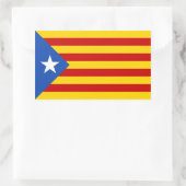 VIER "L'Estelada Blava" Katalanische Unabhängigkei Rechteckiger Aufkleber (Tasche)