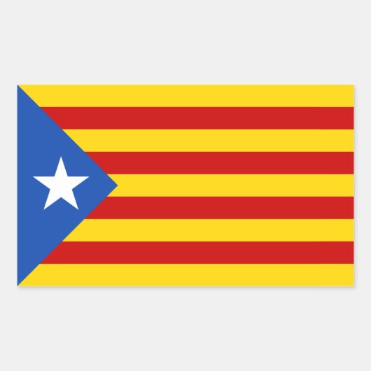 VIER "L'Estelada Blava" Katalanische Unabhängigkei Rechteckiger Aufkleber (Vorderseite)