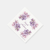 Vier Lilah-Blume: Personalisierte Hochzeit von Nap Serviette (Ecke)