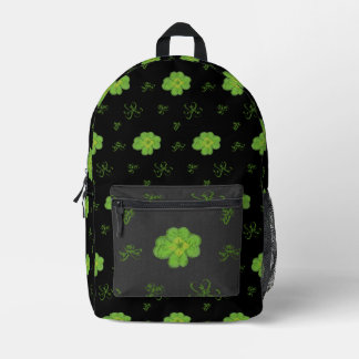 Vier-Links-Kleeblatt schwarz Bedruckter Rucksack
