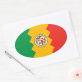 VIER Los Angeles Flag Ovaler Aufkleber (Umschlag)