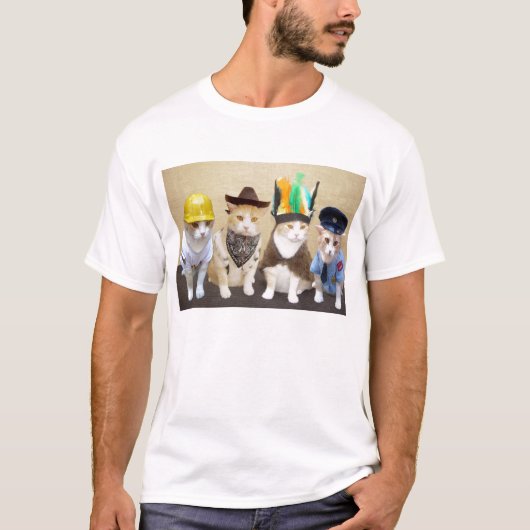 Vier lustige Katzen T-Shirt (Vorderseite)