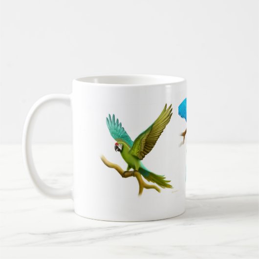 Vier Macaws-Tasse Kaffeetasse (Links)