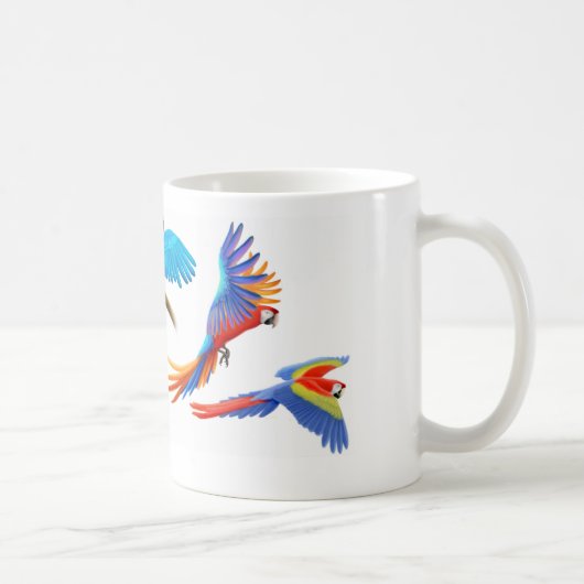 Vier Macaws-Tasse Kaffeetasse (Rechts)