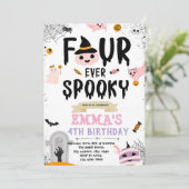 Vier Mal eine seltsame Halloween Einladung (Stehend Vorderseite)