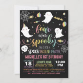 Vier Mal gerötete Einladung - Mädchen (schwarz/pas (Vorderseite)