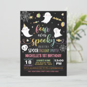 Vier Mal gerötete Einladung - Mädchen (schwarz/pas (Stehend Vorderseite)